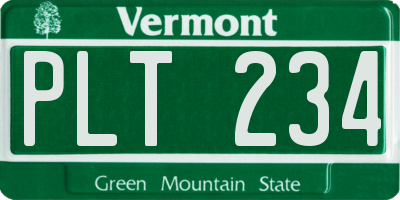 VT license plate PLT234