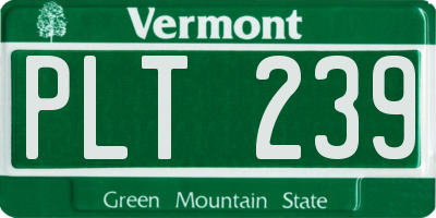 VT license plate PLT239