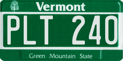 VT license plate PLT240