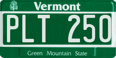 VT license plate PLT250
