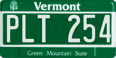 VT license plate PLT254