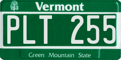 VT license plate PLT255