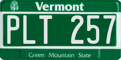 VT license plate PLT257