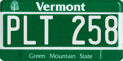 VT license plate PLT258