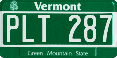 VT license plate PLT287