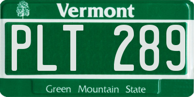 VT license plate PLT289