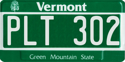 VT license plate PLT302