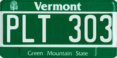 VT license plate PLT303