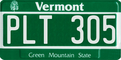 VT license plate PLT305