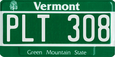 VT license plate PLT308