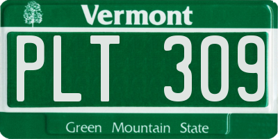 VT license plate PLT309