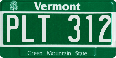 VT license plate PLT312
