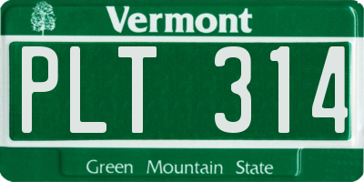 VT license plate PLT314