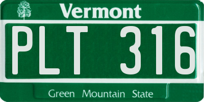 VT license plate PLT316
