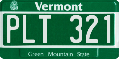 VT license plate PLT321