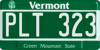 VT license plate PLT323