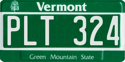 VT license plate PLT324