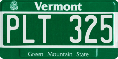 VT license plate PLT325