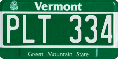 VT license plate PLT334