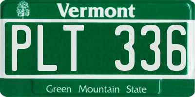 VT license plate PLT336