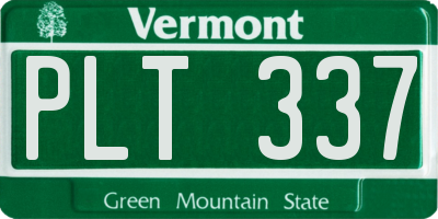 VT license plate PLT337