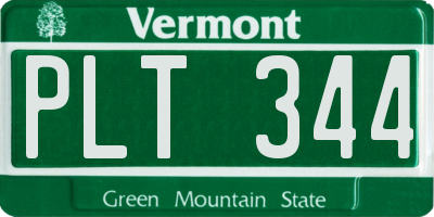 VT license plate PLT344