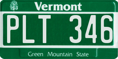 VT license plate PLT346