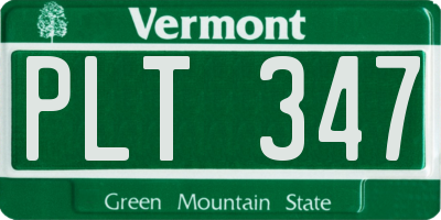 VT license plate PLT347