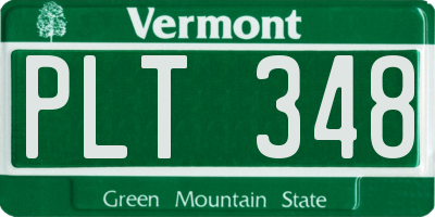 VT license plate PLT348