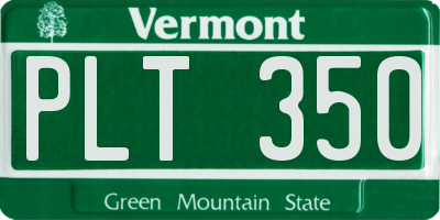 VT license plate PLT350