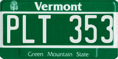 VT license plate PLT353