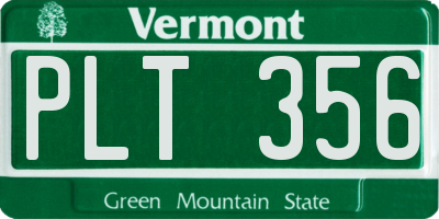VT license plate PLT356