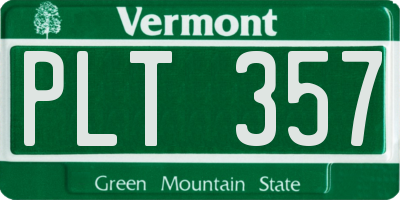 VT license plate PLT357