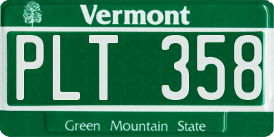 VT license plate PLT358