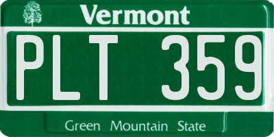 VT license plate PLT359