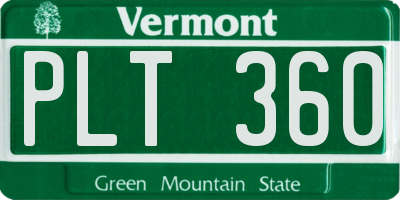 VT license plate PLT360