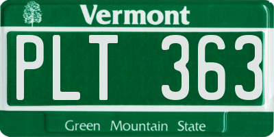 VT license plate PLT363