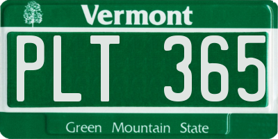 VT license plate PLT365