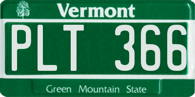 VT license plate PLT366