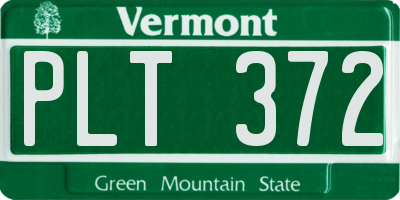VT license plate PLT372