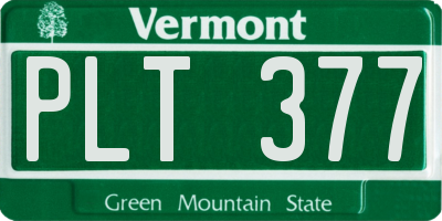 VT license plate PLT377