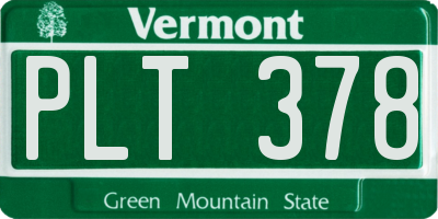 VT license plate PLT378