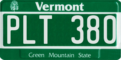 VT license plate PLT380