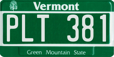 VT license plate PLT381