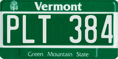 VT license plate PLT384