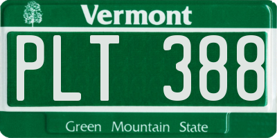 VT license plate PLT388