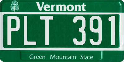 VT license plate PLT391