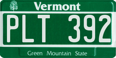 VT license plate PLT392