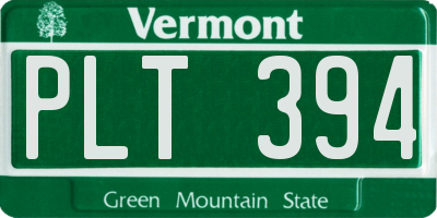 VT license plate PLT394
