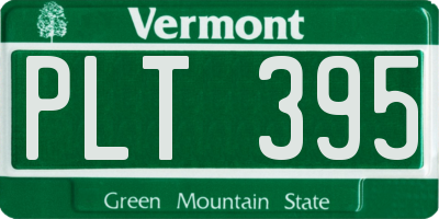 VT license plate PLT395